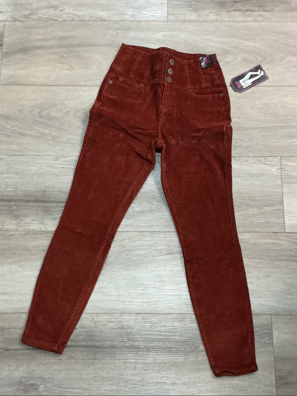 NOBO Skinny Corduroy Jeans in Rust Red